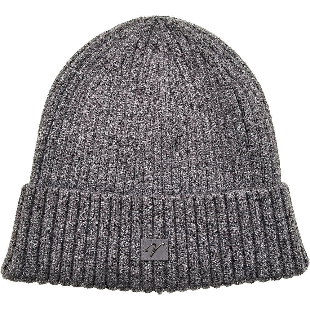Image Knitted Hat for MEN with Brim - Grey