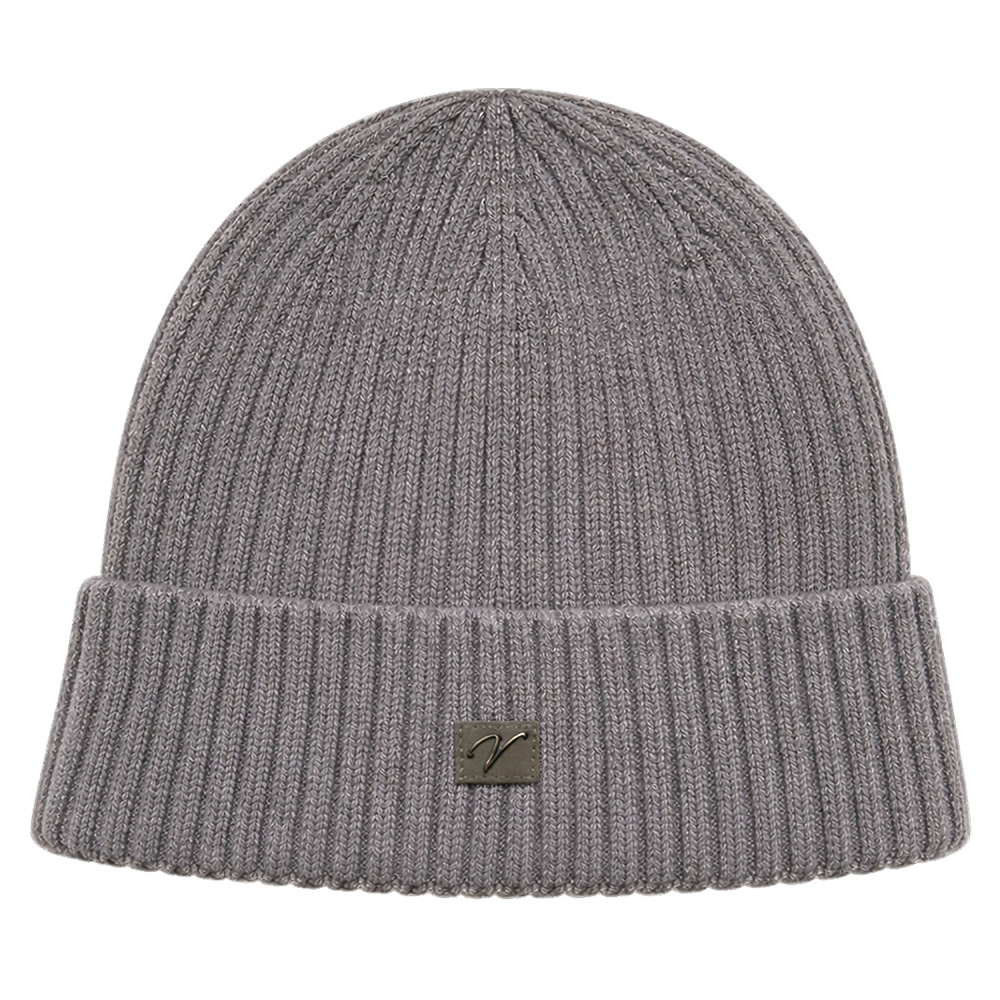 Image Tuque en tricot pour HOMMES avec rebord - Gris