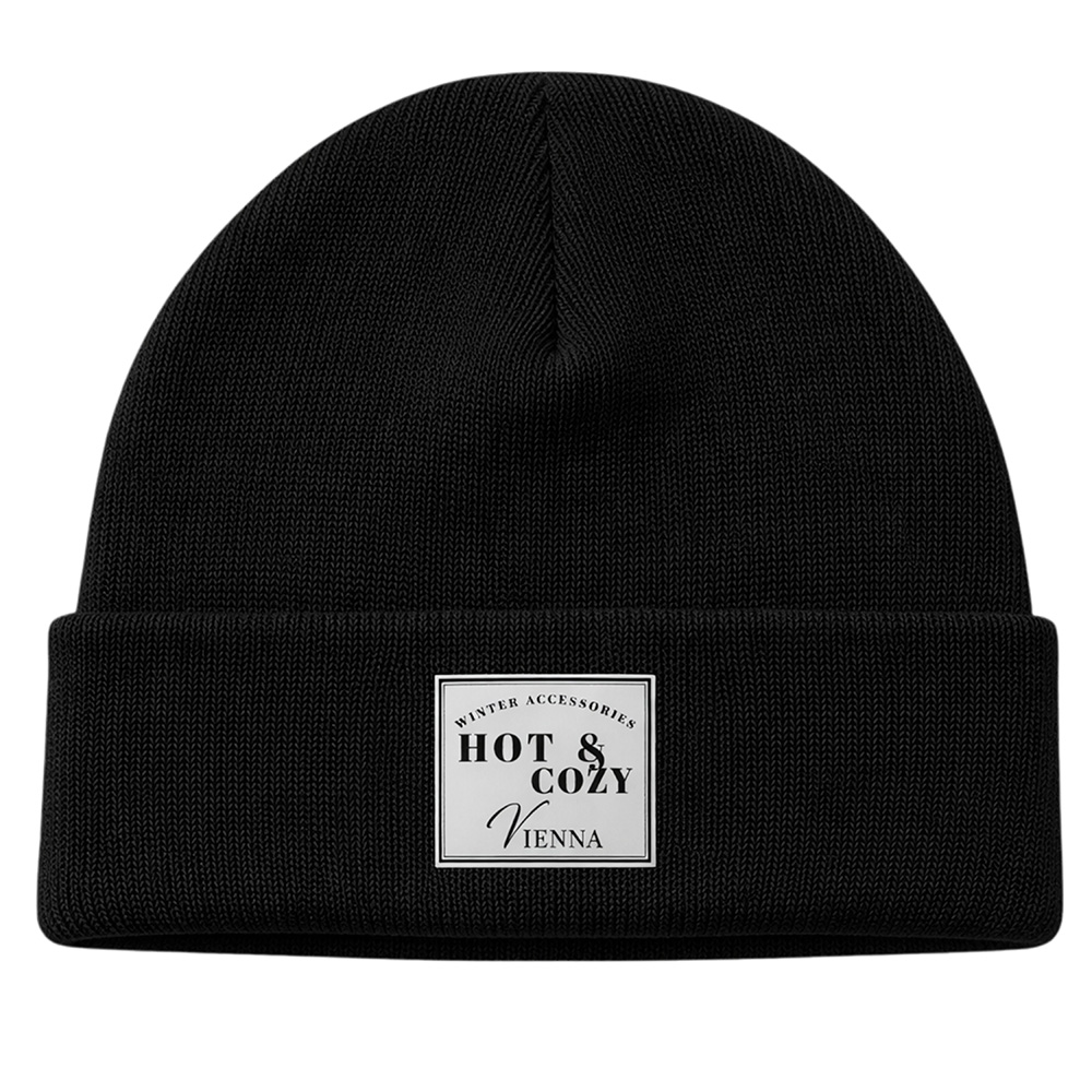 Image Tuque en tricot 'Hot & Cozy' - Noir