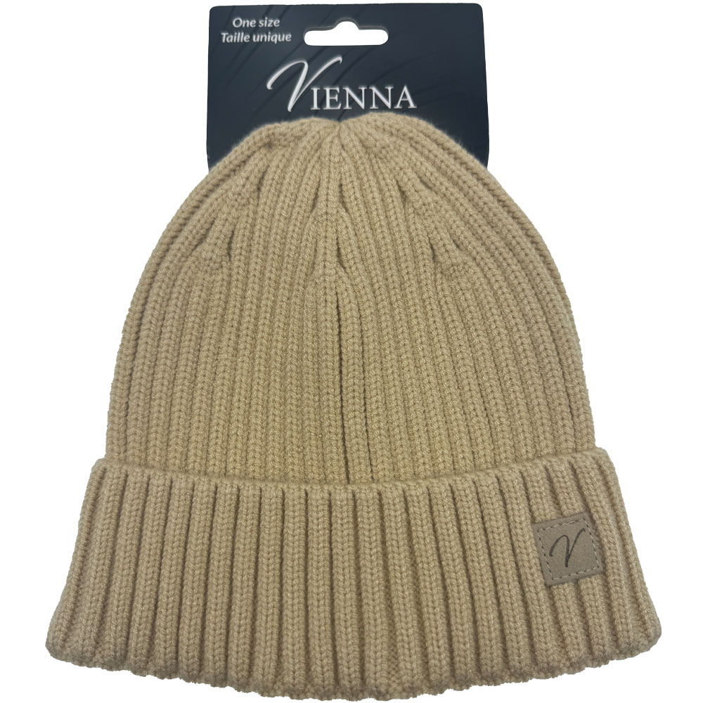 Image Knitted Hat for MEN with Brim - Beige