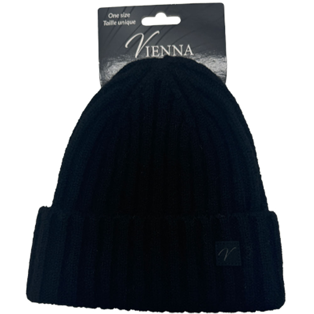 Image Knitted Hat with Large Brim - Black