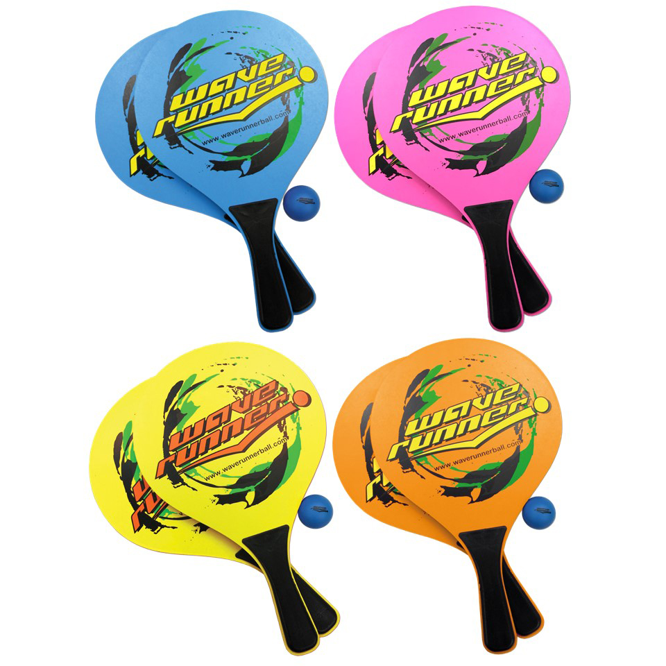 Image Raquettes de plage, ensembles de 2 raquettes et 2 balles bleues, 4 couleurs assorties