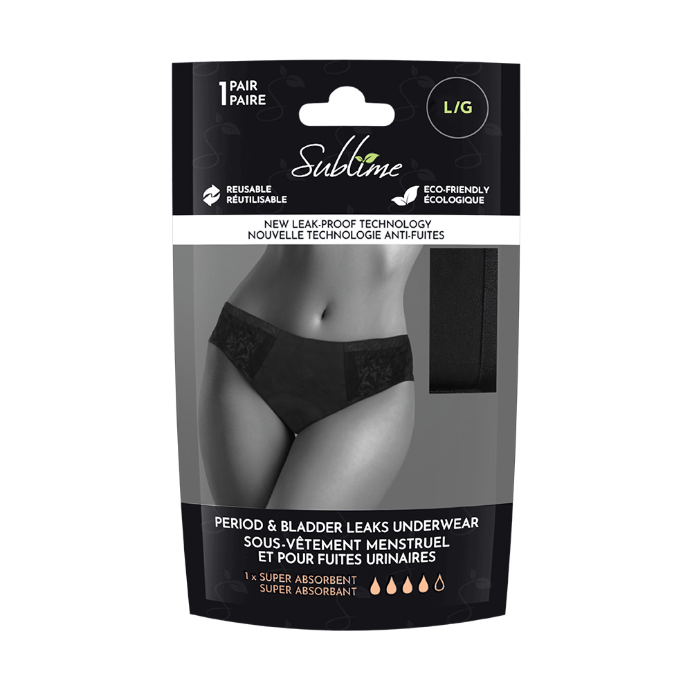 Image Sous-vêtement menstruel Whisper, paquet de 1 (super absorbant) - GRAND