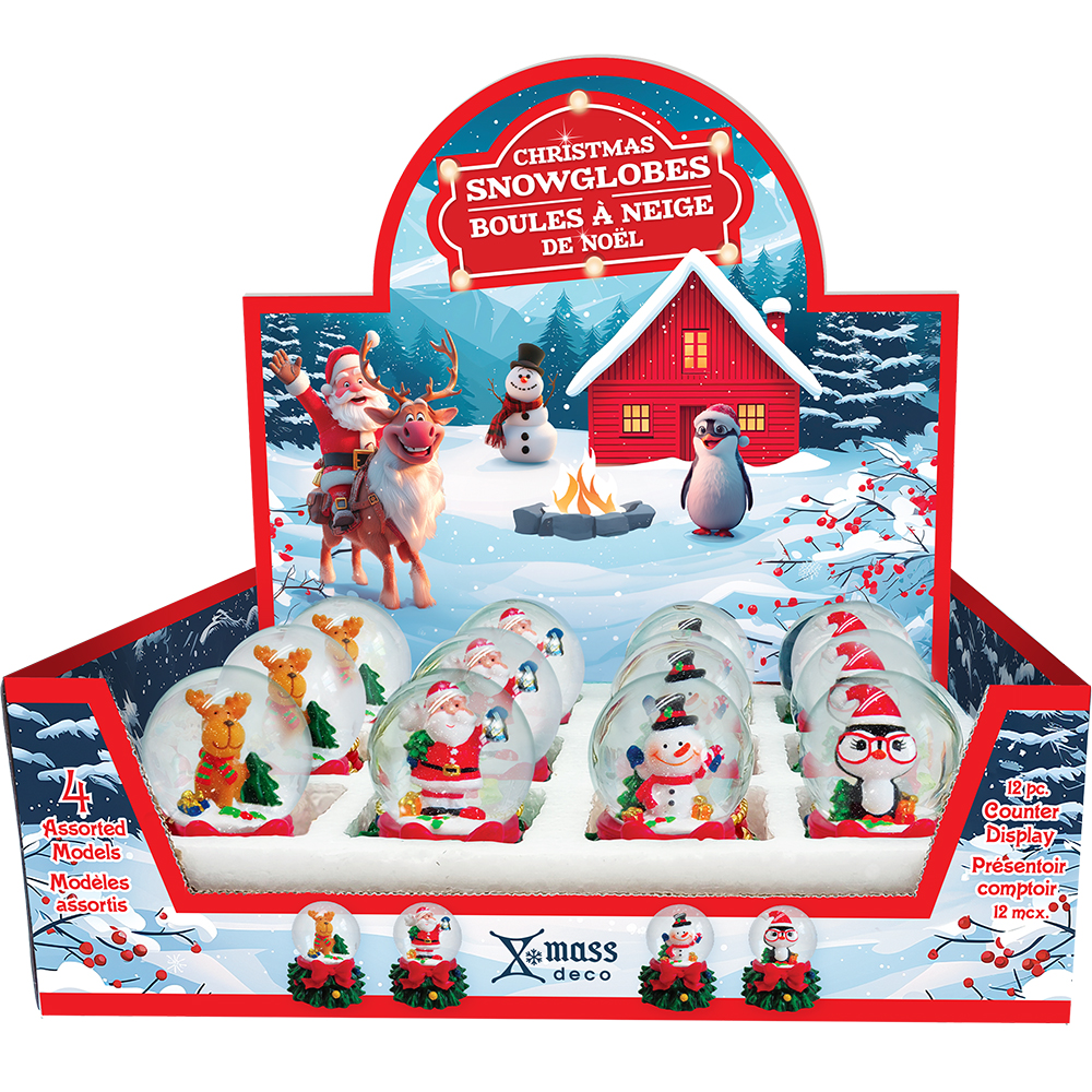 Image Boules à neige de Noël - 4 modèles assortis