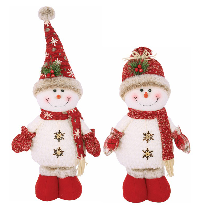 Image Bonhommes de neige décoratifs - 2 Modèles : chapeau pointu et chapeau rond