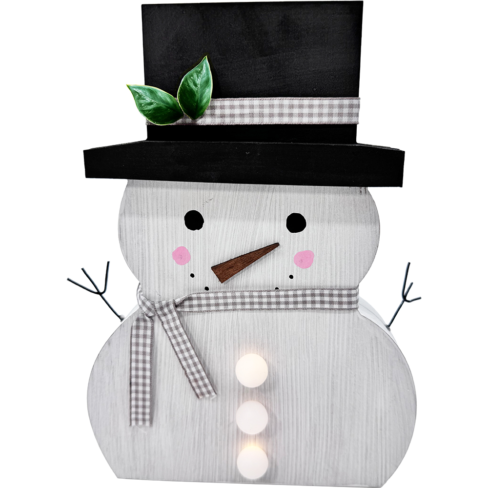 Image Wooden LED Snowman w/lights